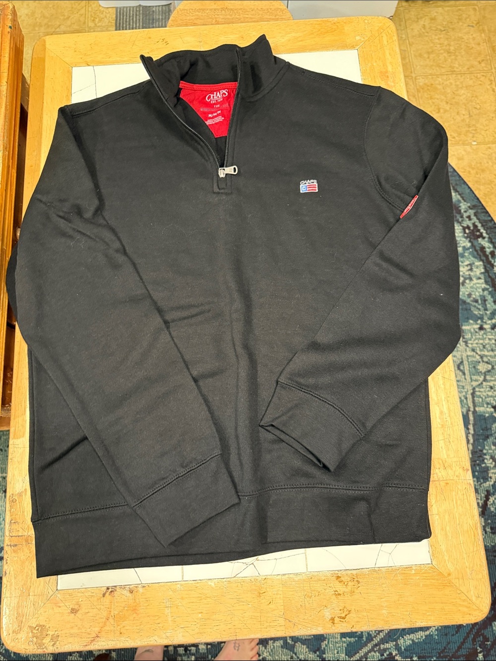 Chaps Men’s Black Quarter-Zip Everyday Fleece